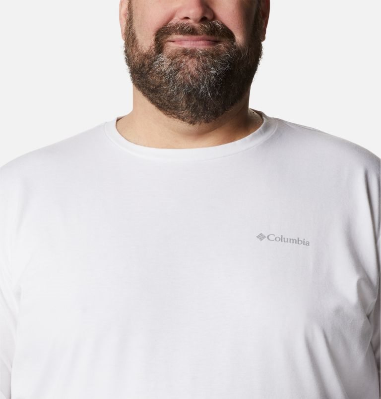 Men's Columbia Sun Trek Long Sleeve Sweatshirts White | Plus Size CA-K8A65